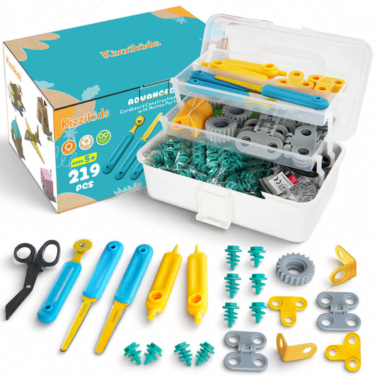 Cardboard Construction Kit for Kids | 219 PCS |Kizzikids
